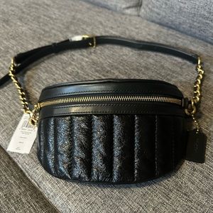 Coach Quilted Leather Chain Belt Bag